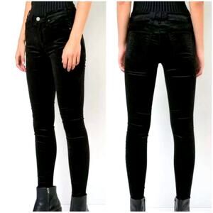 McGuire Pants Womens 27 Black Velvet Skinny Classic Neutral Holiday Stretch